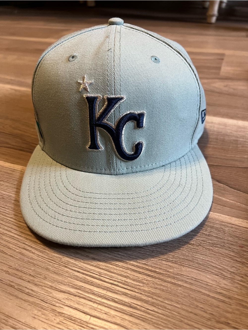 New Era KC Royal Light Blue fitted hat sz 7 3/4